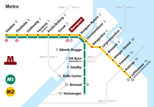 Copenhagen metro system map
